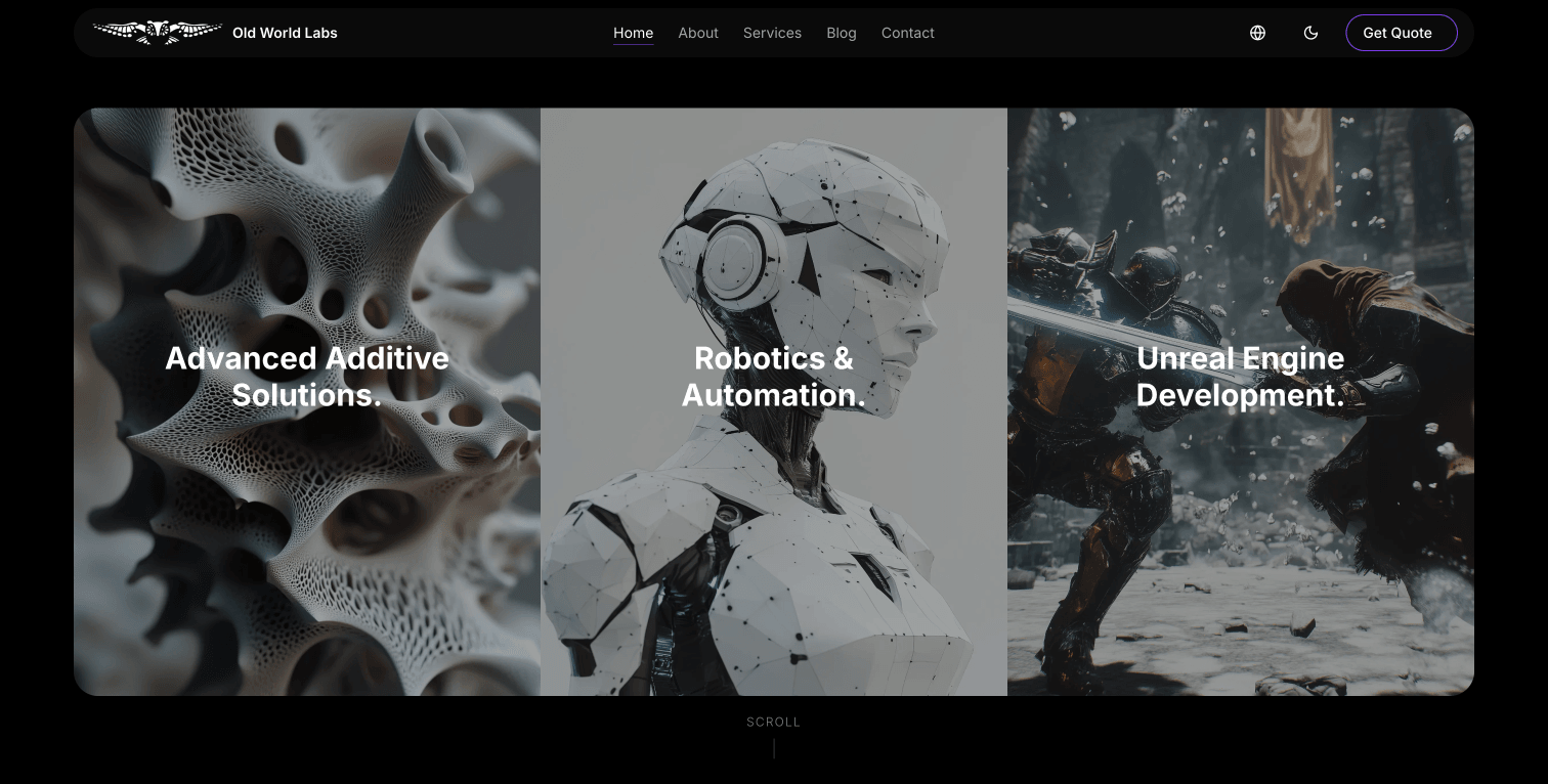Old World Labs – Una Presencia Digital para la Fabricación de Precisión y la Robótica IA