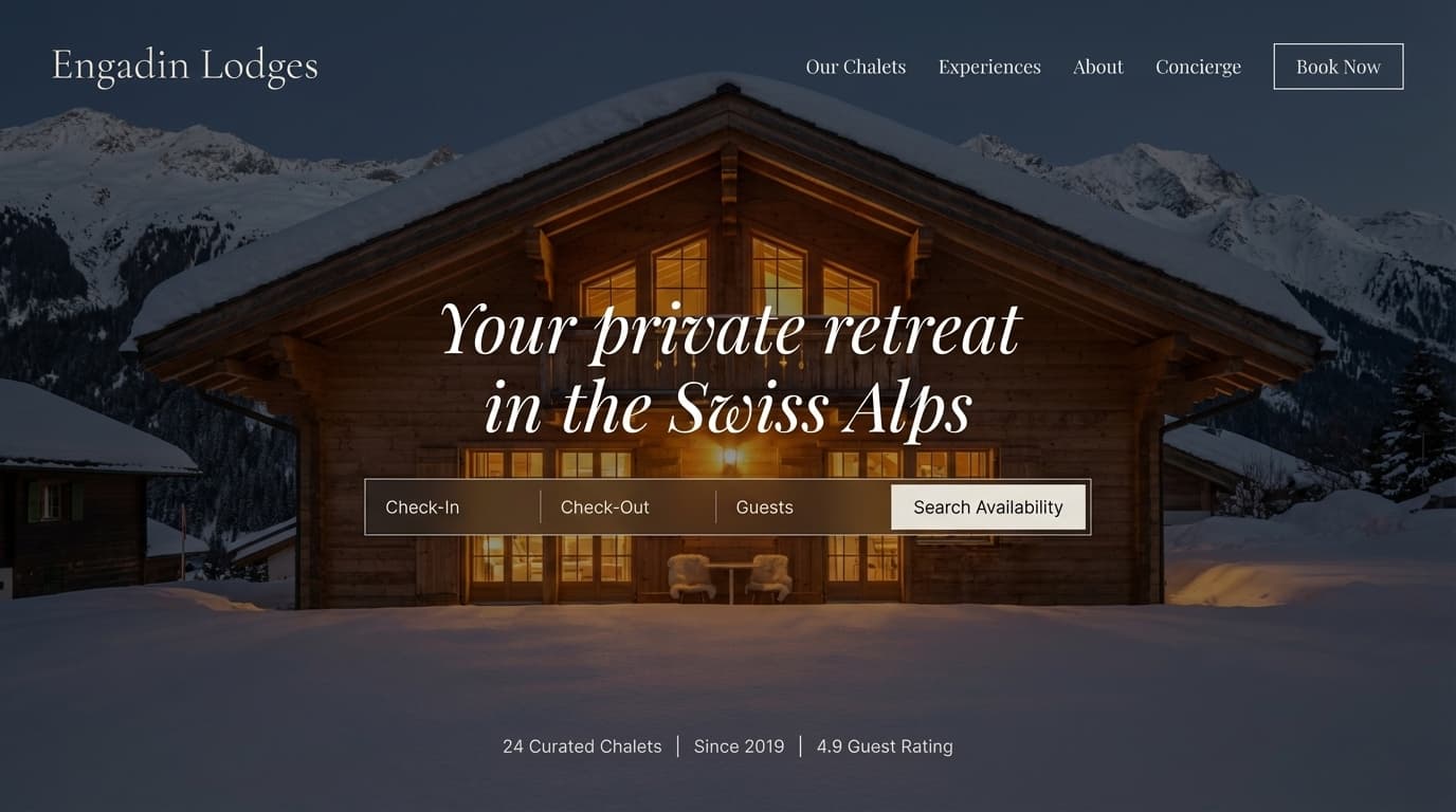 Luxury Vacation Rental Platform for the Swiss Alps