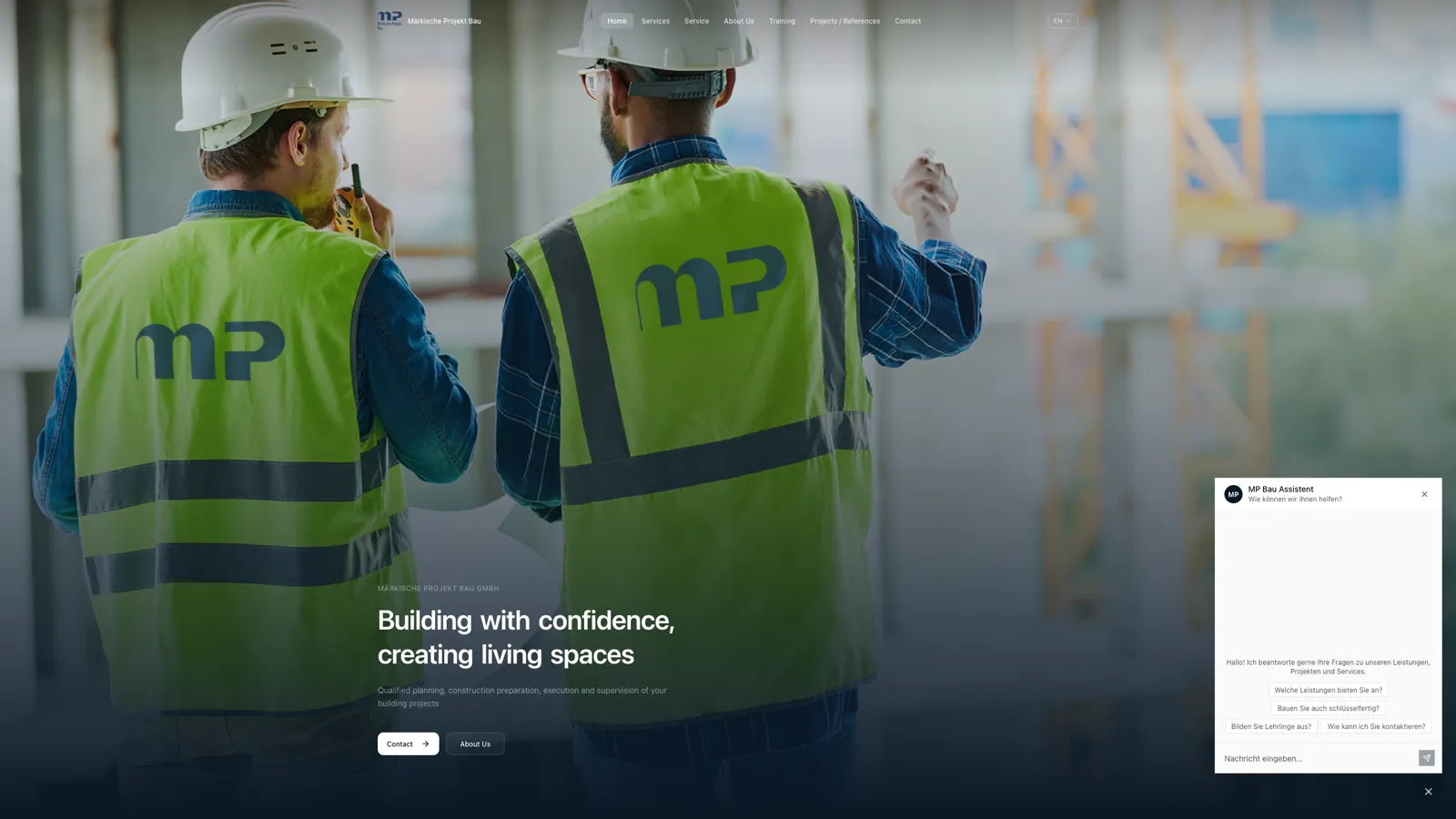MP Bau: On-site assistant chatbot