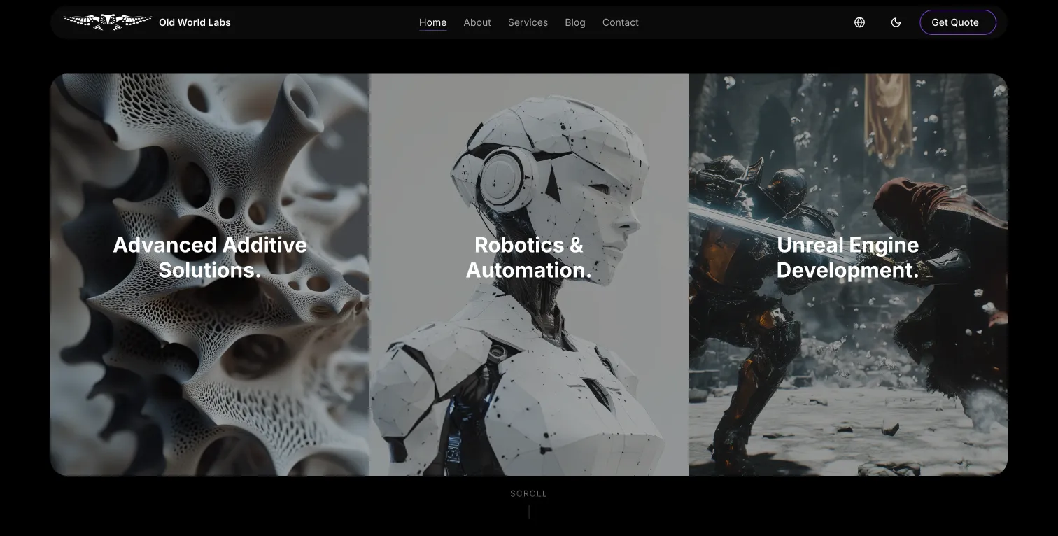 Old World Labs: Cyfrowa Obecność dla Precyzyjnej Produkcji i Robotyki AI